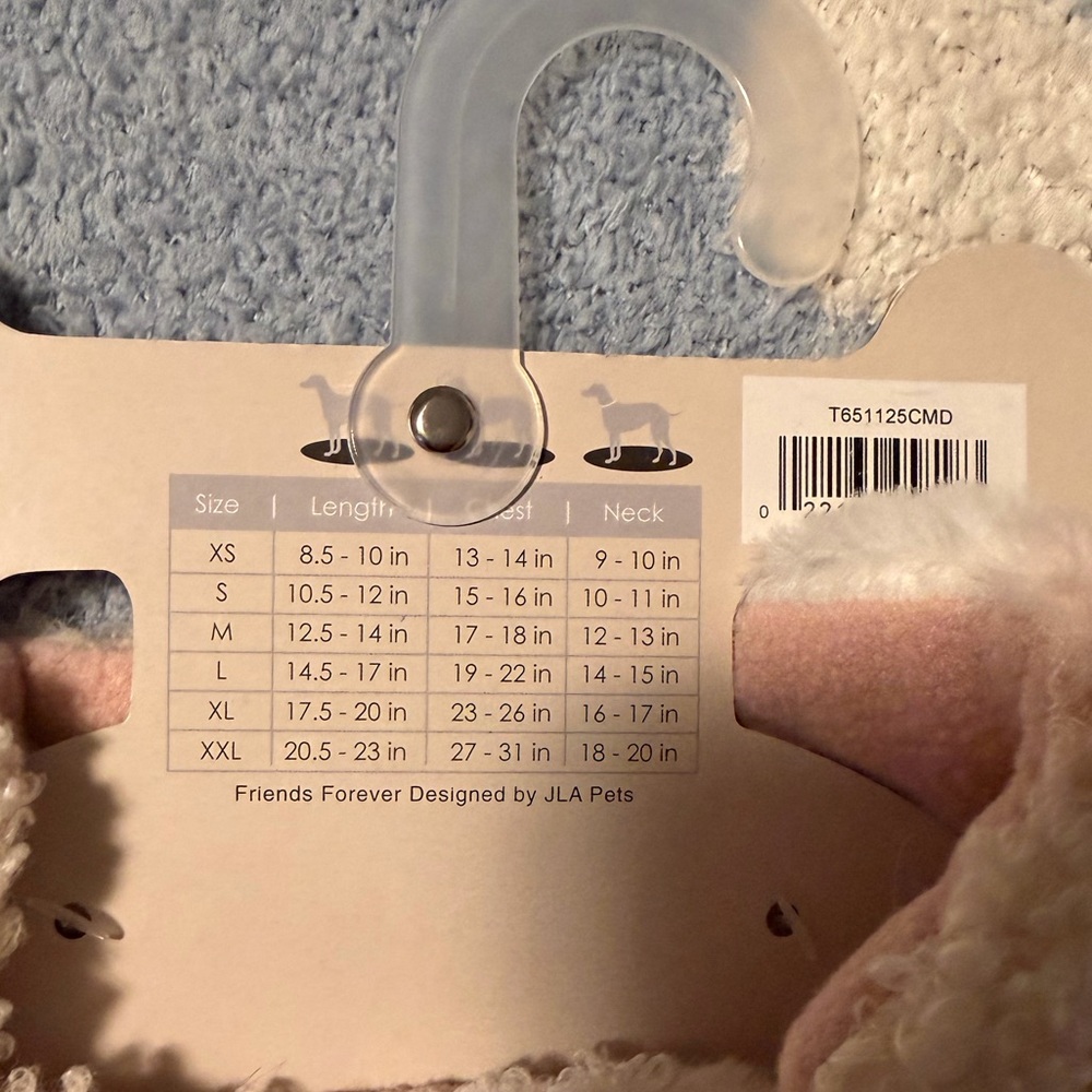 Fuzzy Dog Sweater - Cream and Pink - Picture 3 of 3